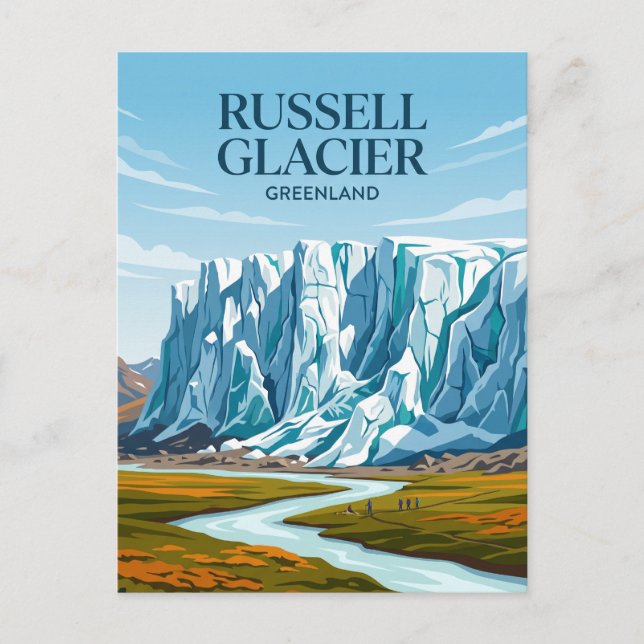Russell-glacären Grönland Vykort (Framsida)