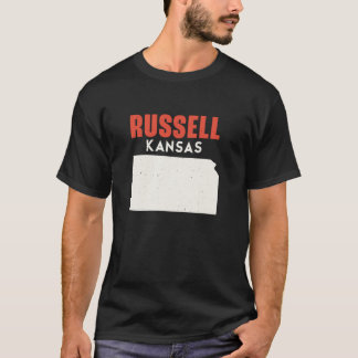 Russell Kansas USA State America Travel Kansan T Shirt