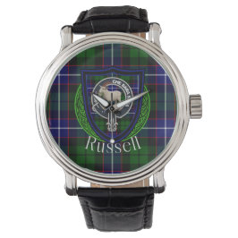 Russell Scottish Clan Tartan & Crest Armbandsur