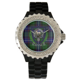 Russell Scottish Clan Tartan & Crest Armbandsur