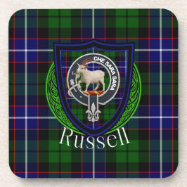 Russell Scottish Clan Tartan & Crest Underlägg