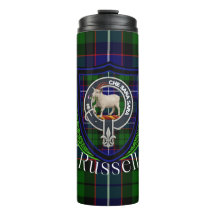 Russell skotska klanens tartan och vapen