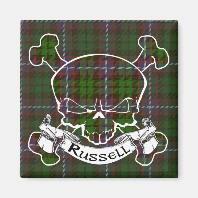 Russell Tartan Skull Magnet (Framsidan)