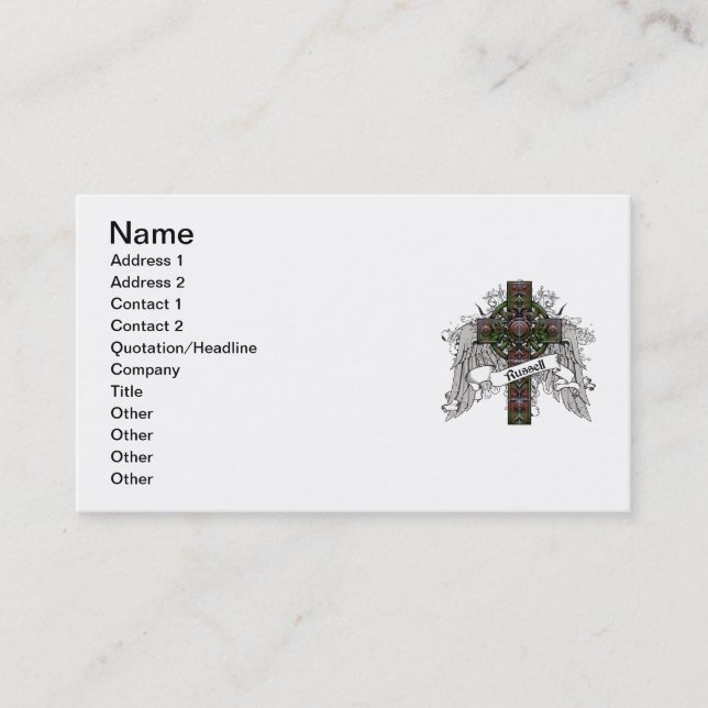 Russell Tartankor Visitkort (Framsida)