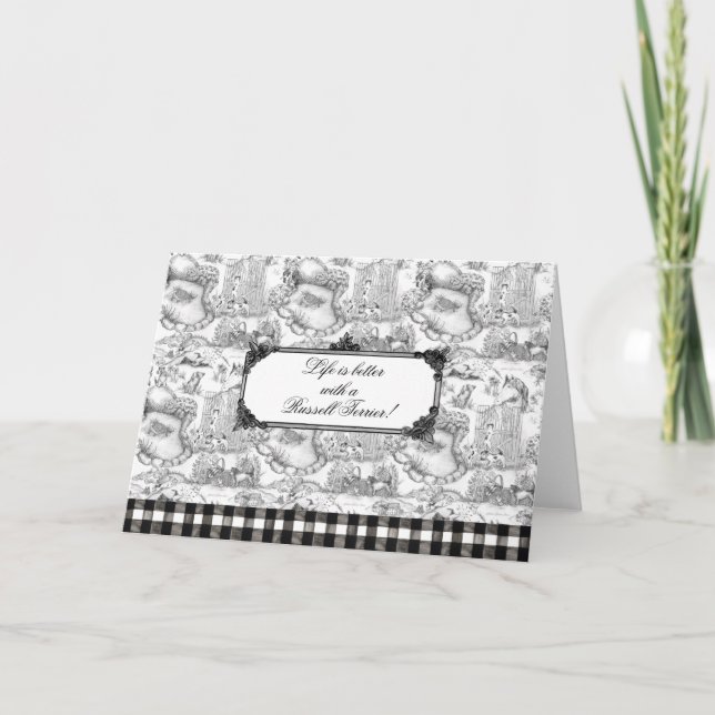 RUSSELL Terrier Black Toile - tackkort (Framsida)