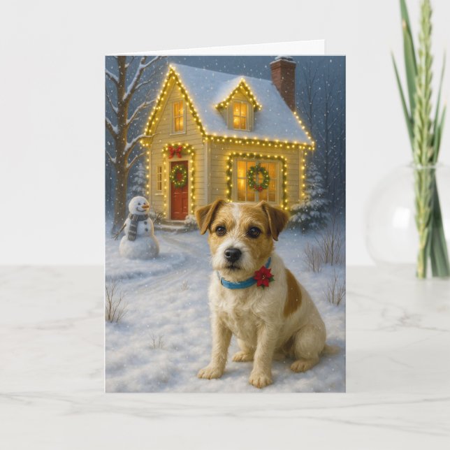Russell Terrier Holiday Card Helgkort (Framsida)