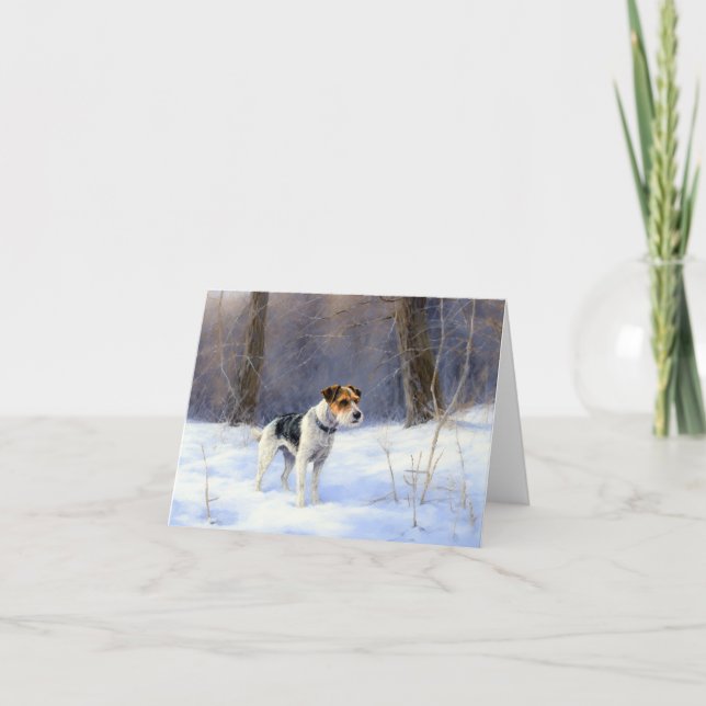Russell Terrier Låt Det Snö Jul Kort (Framsida)