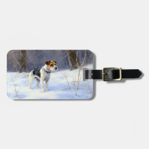 Russell Terrier Låt det snöa jul Bagagebricka