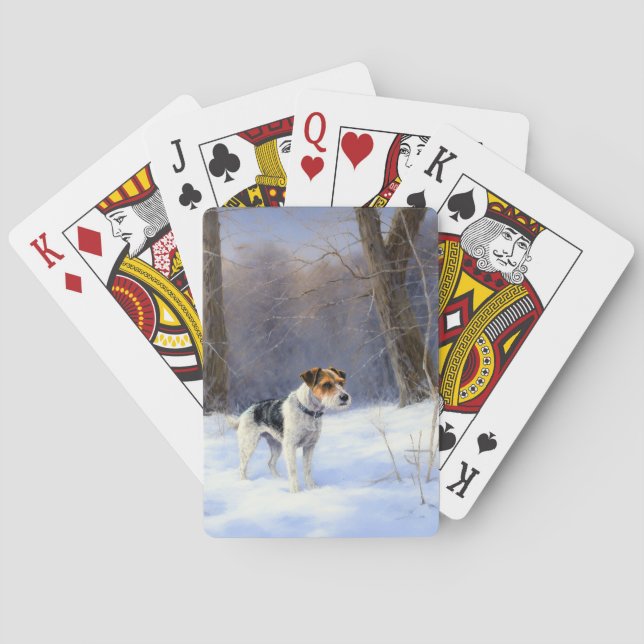 Russell Terrier Låt det snöa jul Casinokort (Baksidan)