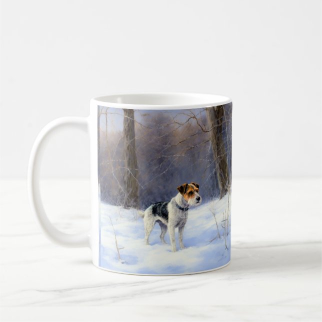Russell Terrier Låt det snöa jul Kaffemugg (Vänster)