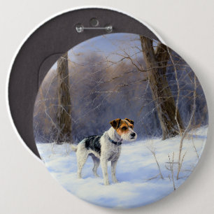 Russell Terrier Låt det snöa jul Knapp