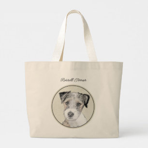 Russell Terrier Painting Rough Original Hund Art Jumbo Tygkasse