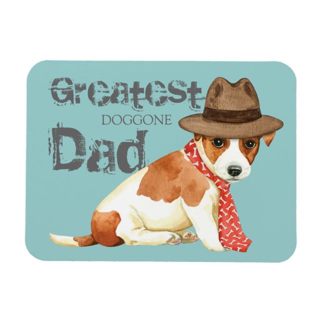 Russell Terrier Pappa Magnet (Horisontell)