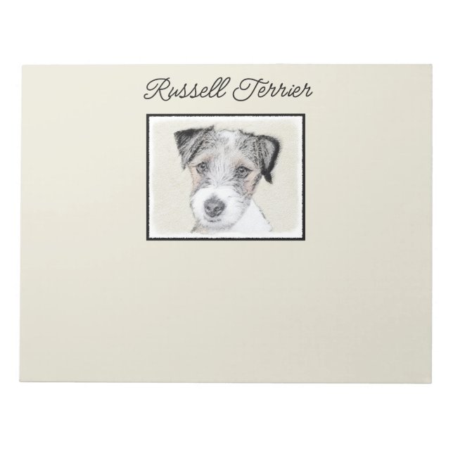 Russell Terrier Rough Painting - Original Hund Art Anteckningsblock (Framsida)