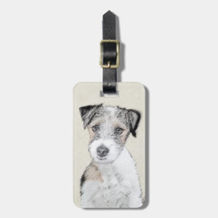 Russell Terrier Rough Painting - Original Hund Art Bagagebricka