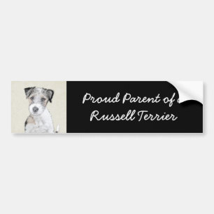 Russell Terrier Rough Painting - Original Hund Art Bildekal