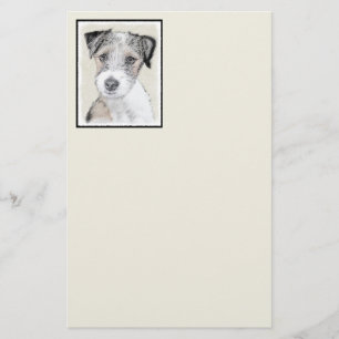 Russell Terrier Rough Painting - Original Hund Art Brevpapper