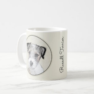 Russell Terrier Rough Painting - Original Hund Art Kaffemugg