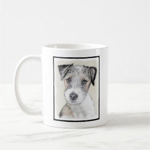 Russell Terrier Rough Painting - Original Hund Art Kaffemugg