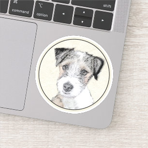 Russell Terrier Rough Painting - Original Hund Art Klistermärken