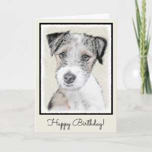 Russell Terrier Rough Painting - Original Hund Art Kort