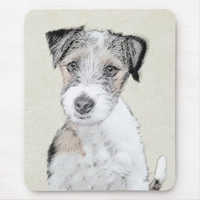 Russell Terrier Rough Painting - Original Hund Art Musmatta (Framsidan)
