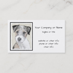 Russell Terrier Rough Painting - Original Hund Art Visitkort