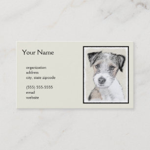 Russell Terrier Rough Painting - Original Hund Art Visitkort