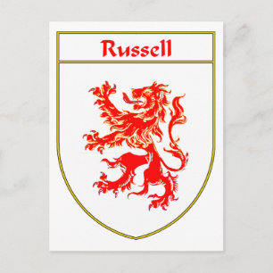Russell vapensköld/Familjevapen Vykort