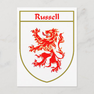 Russell vapensköld/Familjevapen Vykort