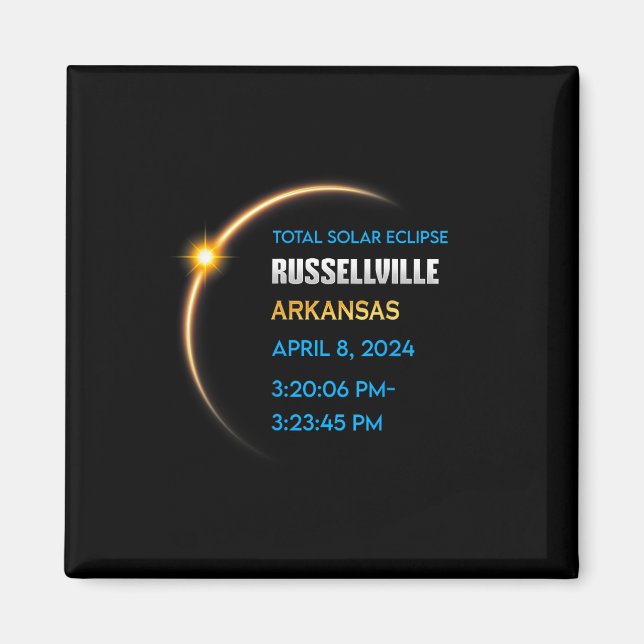 Russellville Arkansas Total Solar Eclipse 2024 Magnet (Framsidan)