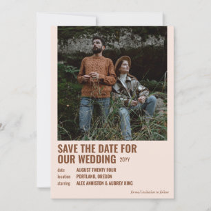Russet & Almond Rosa Hipster Movie Poster Photo Spara Datumet