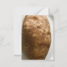 Russet Potato on White Plate Photograph Anteckningskort
