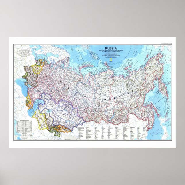 " Russia: 1993 Newly independent Nations MAP.., Poster (Framsidan)