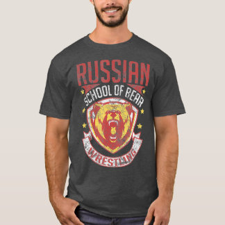 Russian Bear Wrestling Vintage MMA Grappling T Shirt