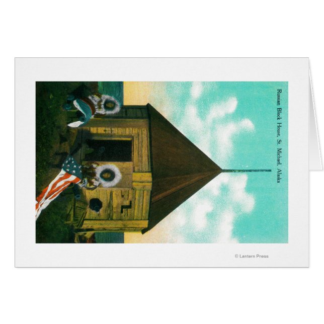 Russian Block House in St. Michael, Alaska Hälsningskort (Framsidan Horizontal)