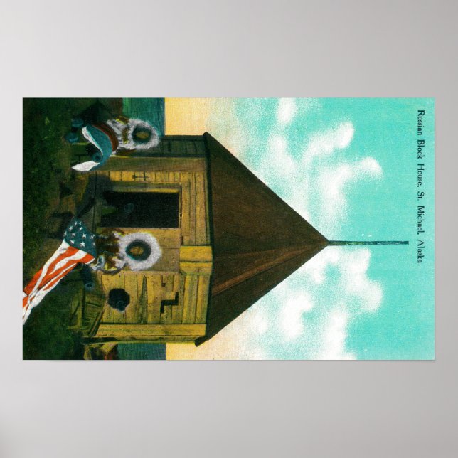 Russian Block House in St. Michael, Alaska Poster (Framsidan)