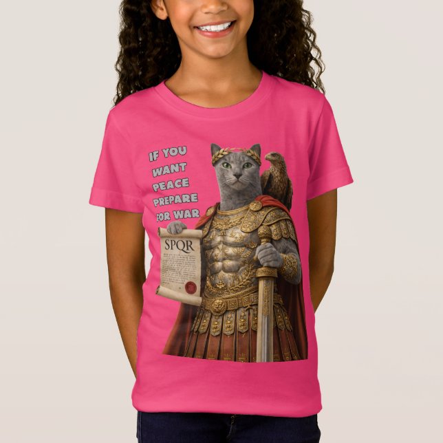 Russian Blue Caesar Cat T Shirt (Framsida)