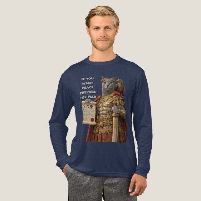 Russian Blue Caesar Cat T Shirt (Hel framsida)