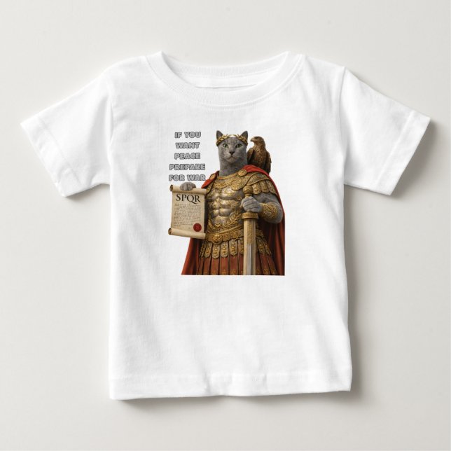 Russian Blue Caesar Cat T Shirt (Framsida)