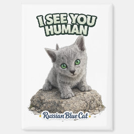 Russian Blue Cat Magnet