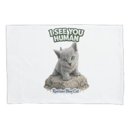 Russian Blue Cat Pillow Cover