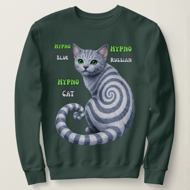 Russian Blue Hypno Cat T Shirt (Design framsida)