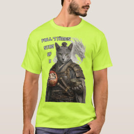 Russian Blue Samurai Cat T Shirt