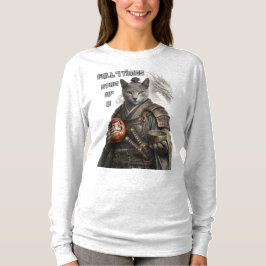 Russian Blue Samurai Cat T Shirt