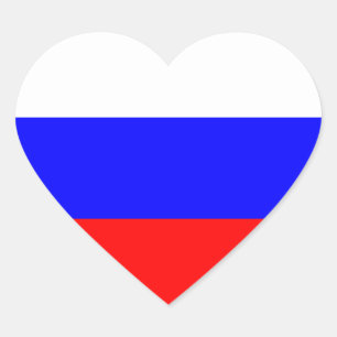 Russian Flagga Heart Sticker Hjärtformat Klistermärke