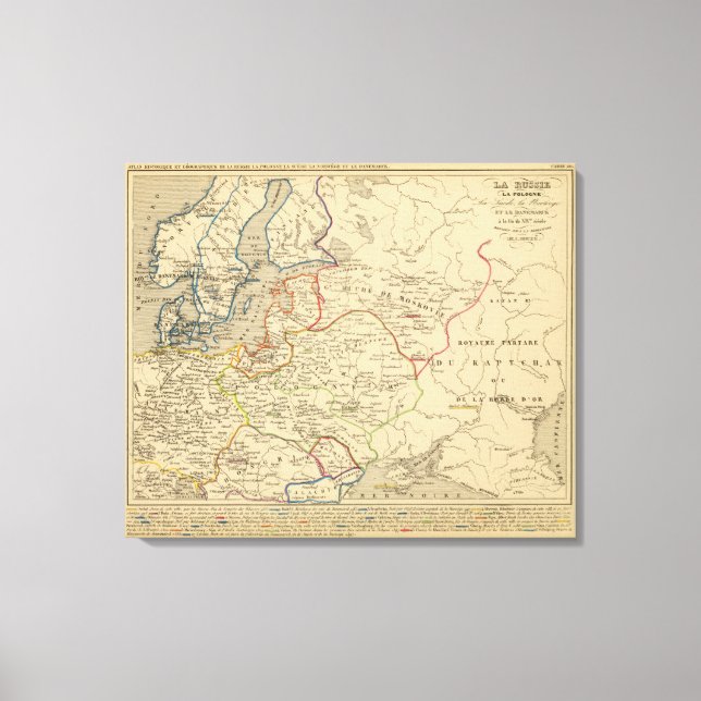 Russie, Pologne, Suede, Norwege, Danemarck Canvastryck (Framsida)