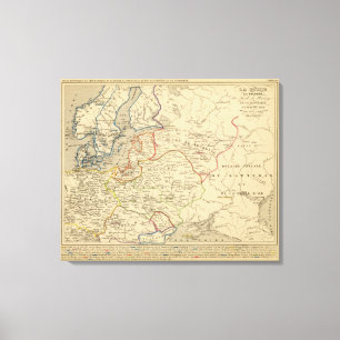 Russie Pologne, Suede, Norwege, Danemarck Canvastryck