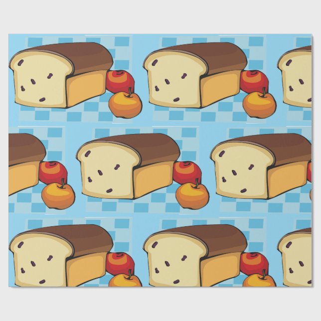 Russinbröd och röda äpplen presentpapper (Platt)