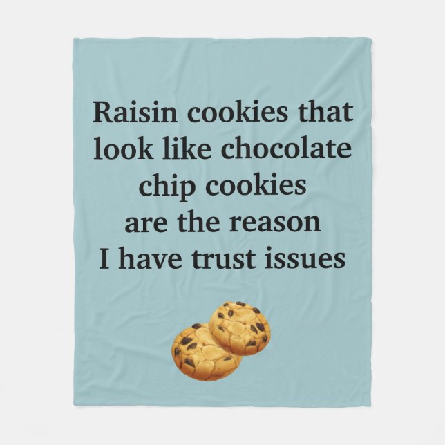 Russincookies ser ut som chokladchips Misstro Fleecefilt (Framsidan)